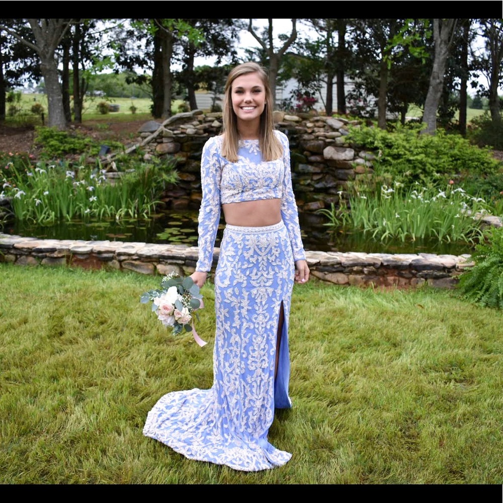Sherri Hill #52459 periwinkle/pink